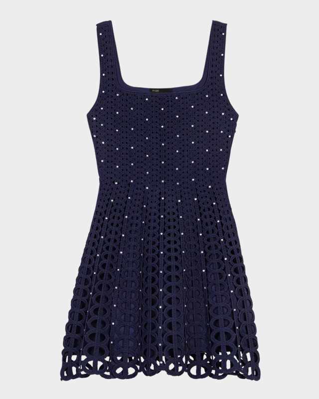 Russelqueen Embellished Knit Mini Dress